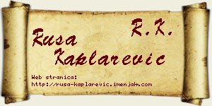 Rusa Kaplarević vizit kartica